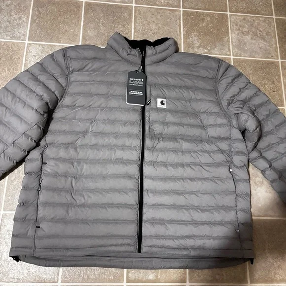 Carhartt Men's Light Gray Puffer Jacket - Picture 3 of 7
